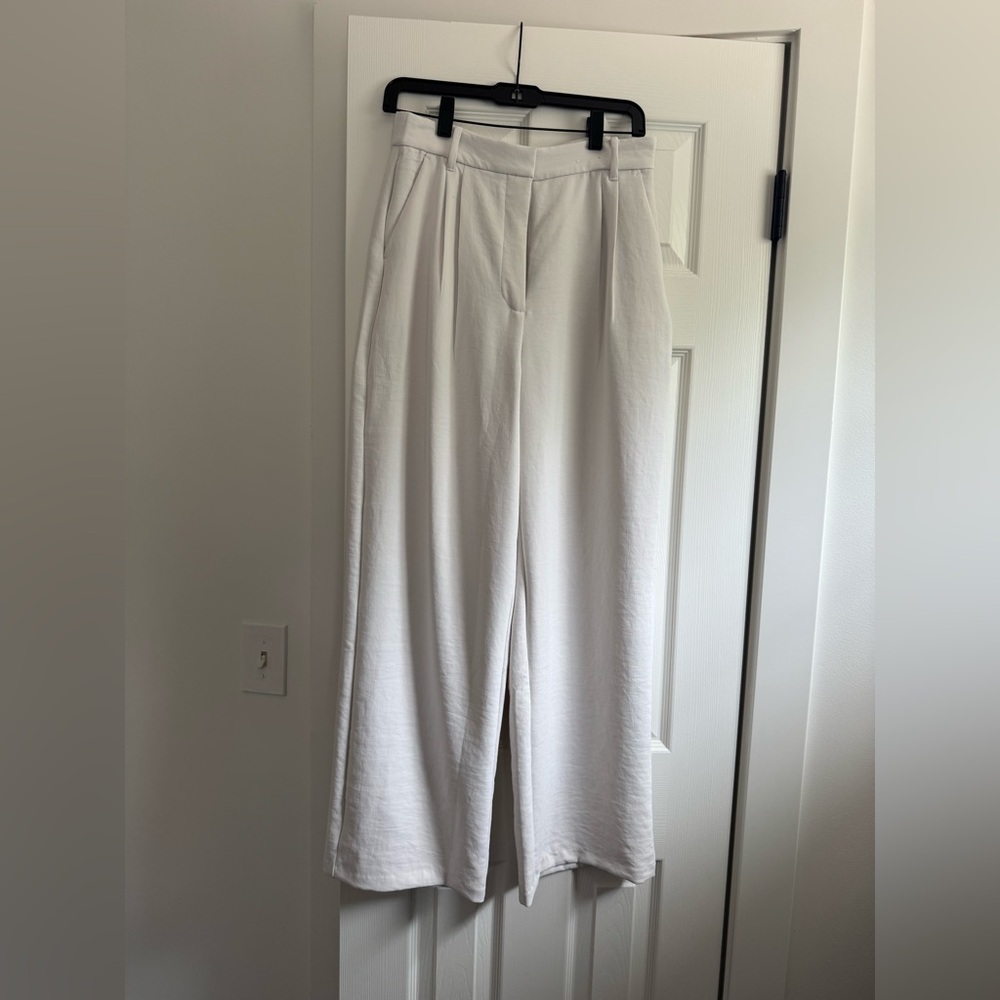 Abercrombie & Fitch white Sloane wide leg pants